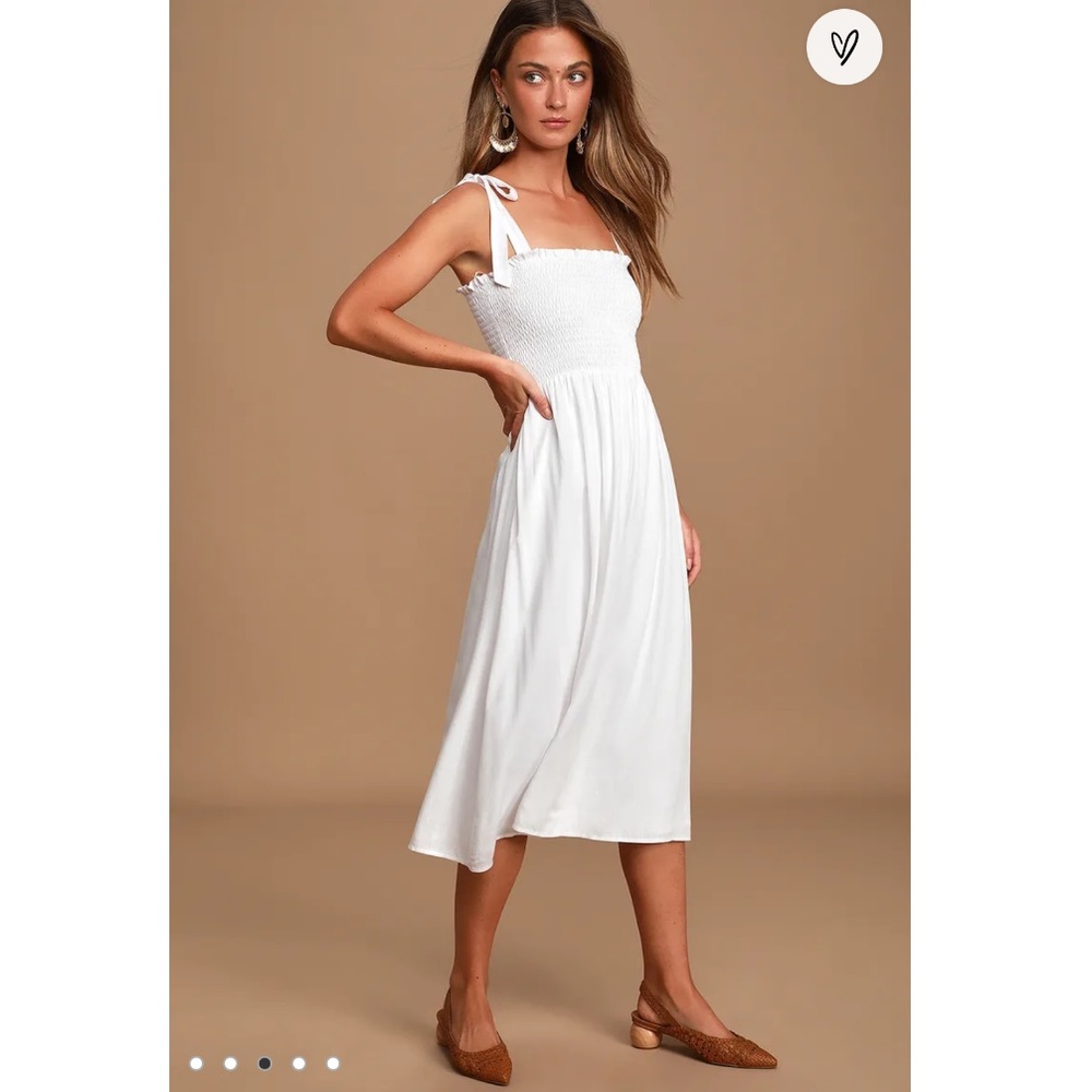 Lulu's White Midi Dress